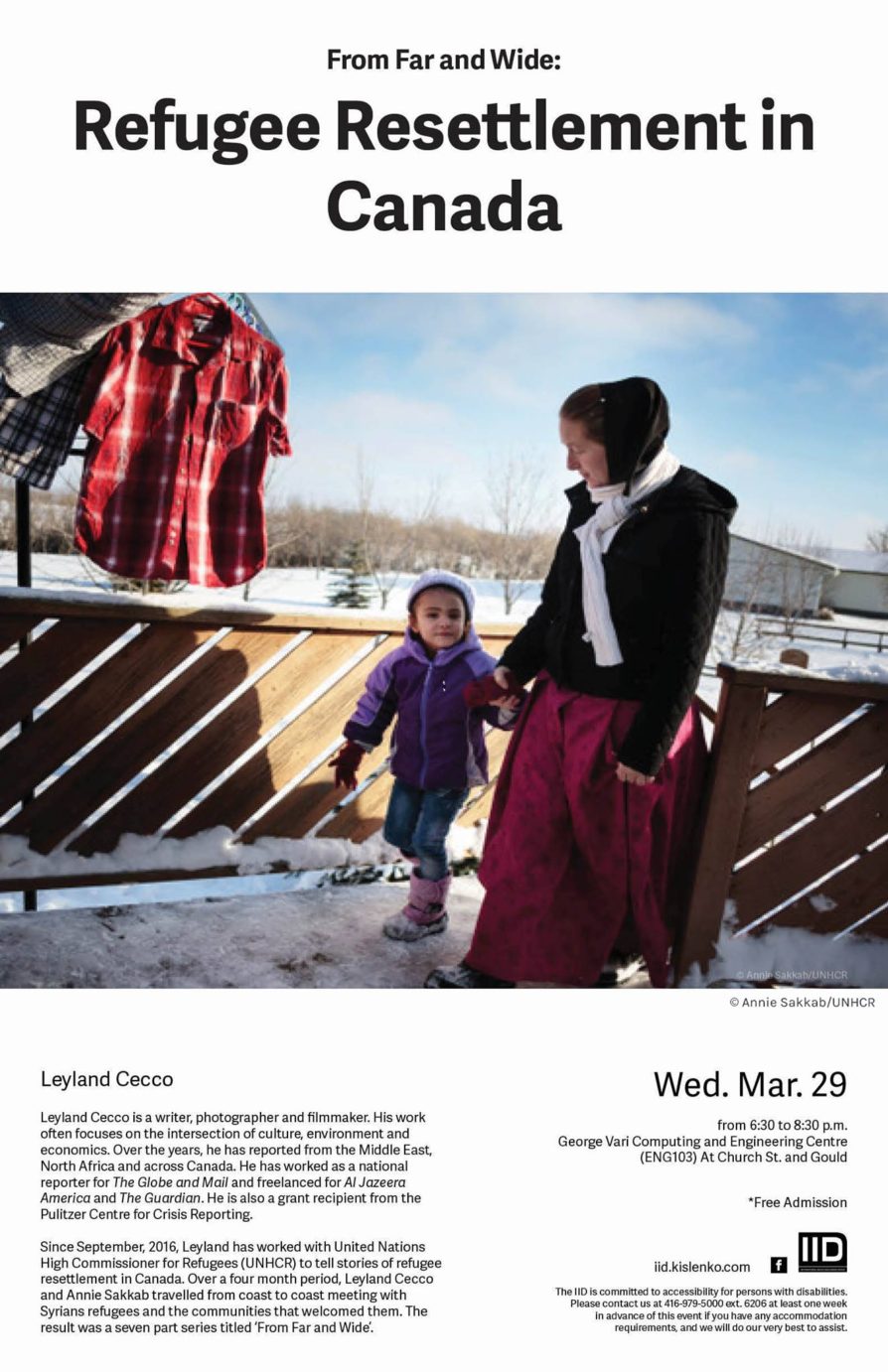 From Far and Wide: Refugee Resettlement in Canada—Wednesday, March 29th, 2017