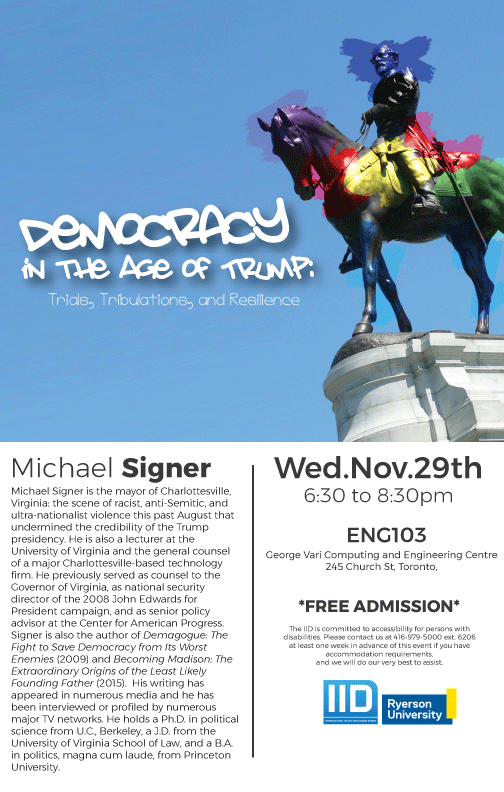 Democracy in the Age of Trump: Trials, Tribulations, and Resilience – Wednesday, November 29, 2017