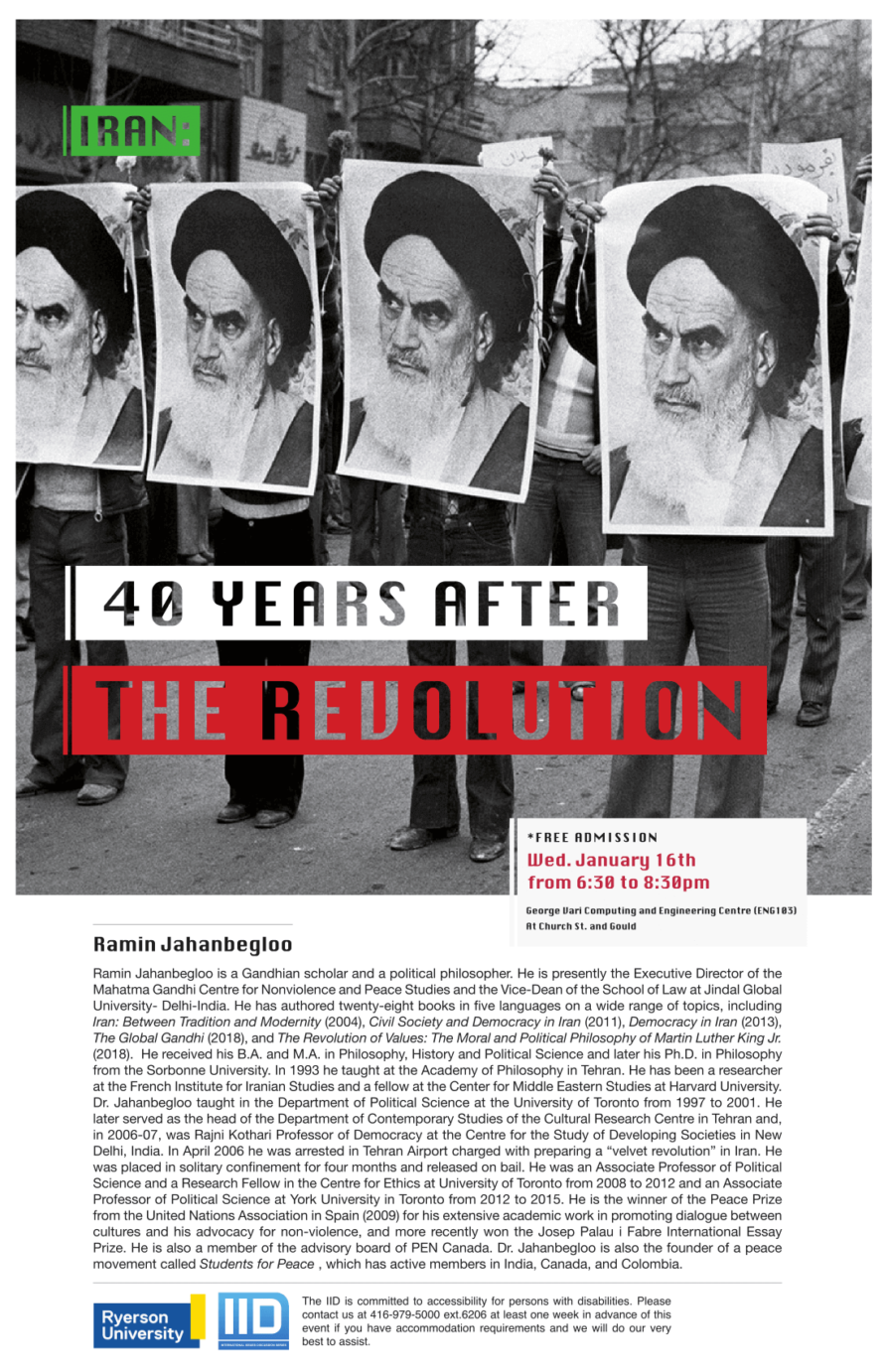 Iran: 40 Years After the Revolution – Wednesday, January 16, 2019.