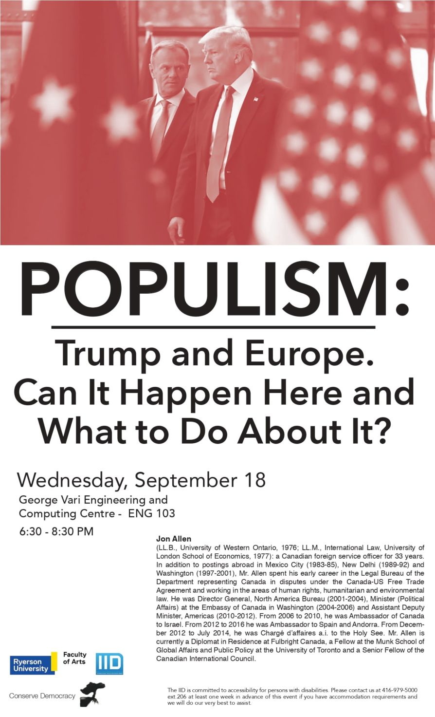 Populism: Trump and Europe. Can It Happen Here and What to Do About It?