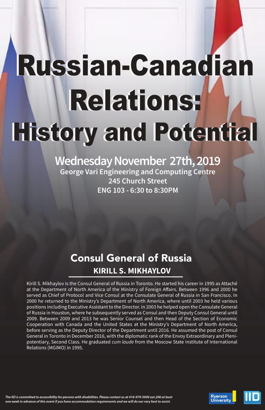 Russian-Canadian Relations: History and Potential – Consul General of Russia